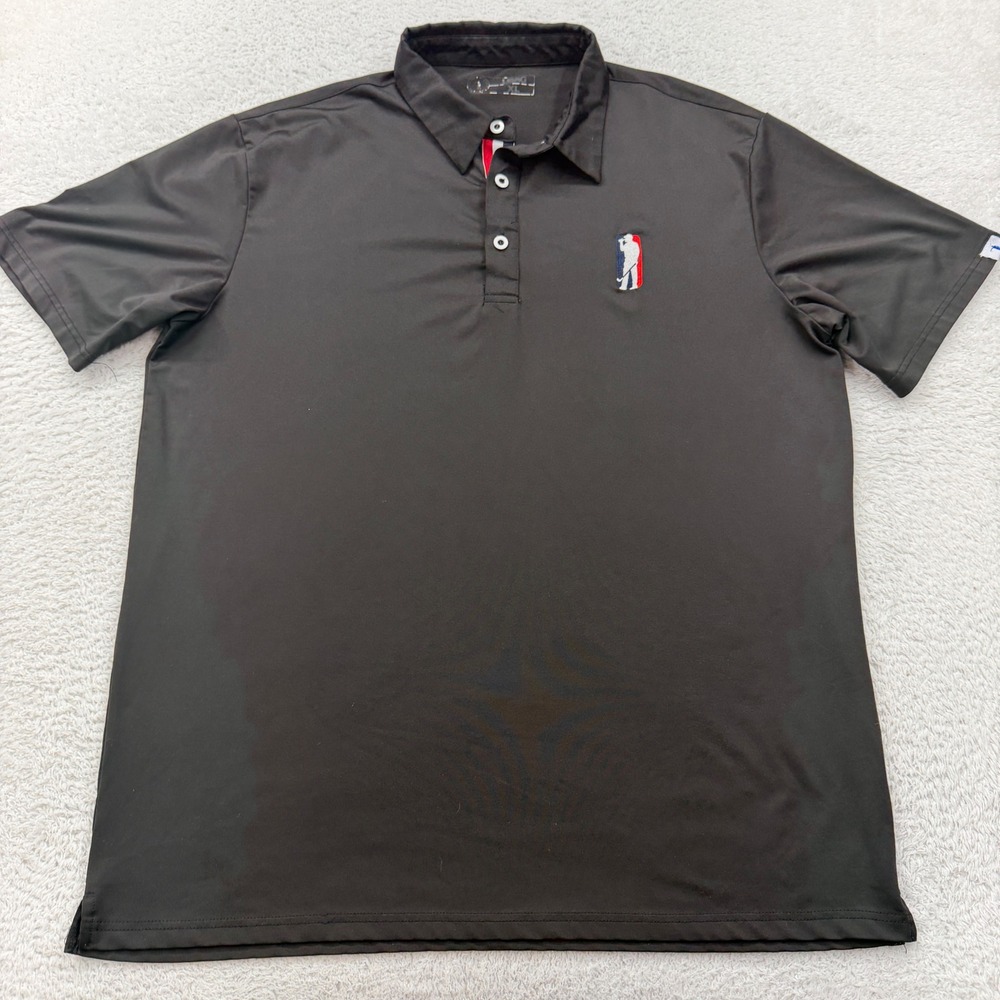 USAG U Suck At Golf Mens XL‎ Black Performance Short Sleeve Polo Shirt